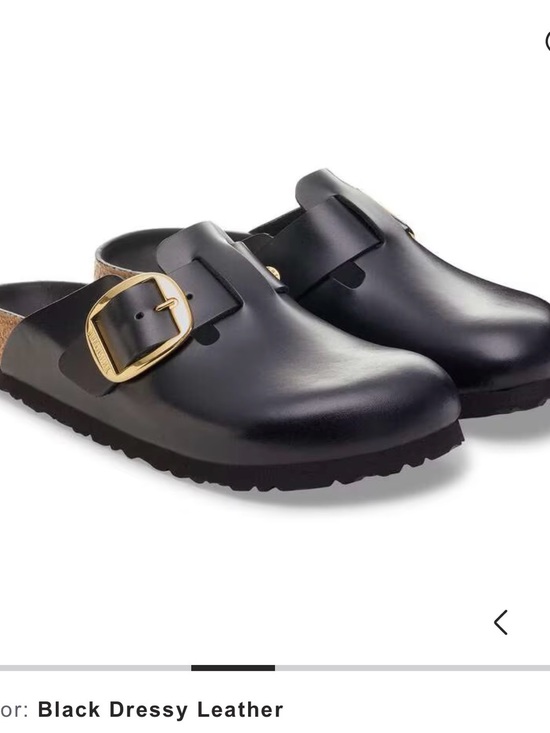 Birkenstock Shoes - Boston Big Buckle Black Dressy
Leather